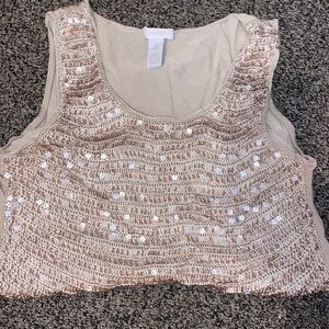 Tank top with square sequins